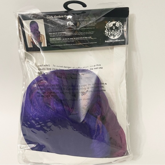 Spirit Dark Ombre Curls Wig Purple Halloween - Picture 10 of 16